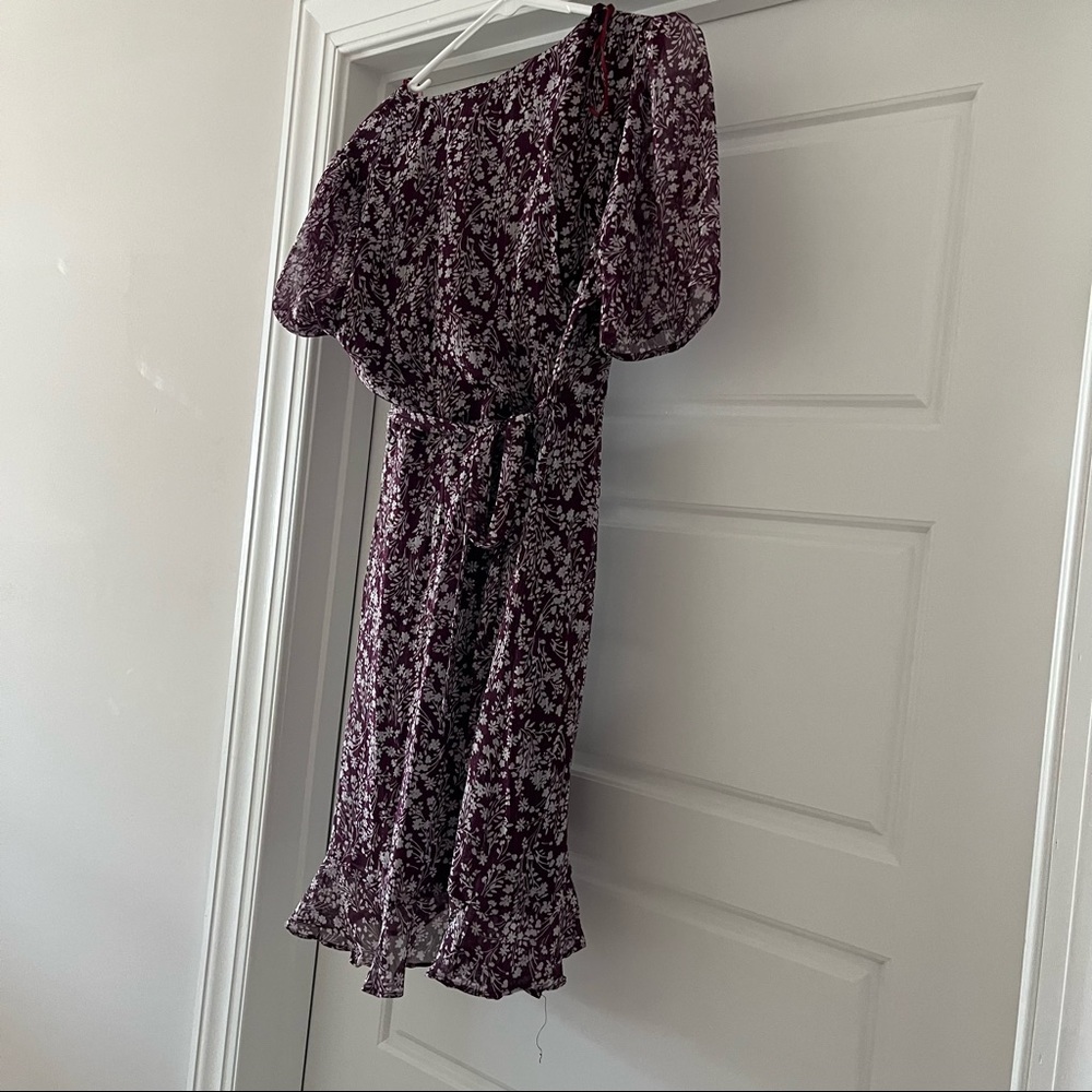 Purple Wrap Dress - Picture 2 of 4